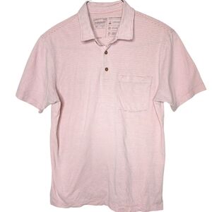 Patagonia Men's Daily Polo Shirt Pink White Stripe Size M